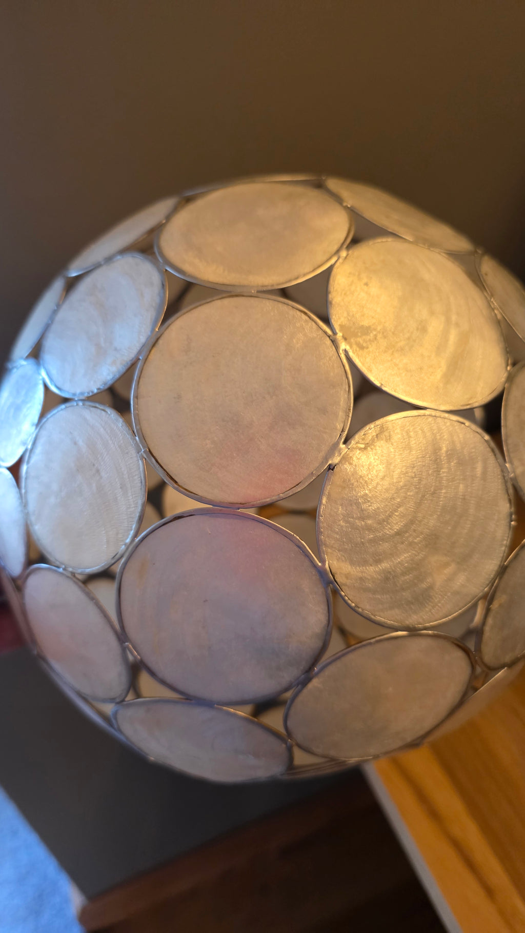 Vintage Capiz shell lampshade