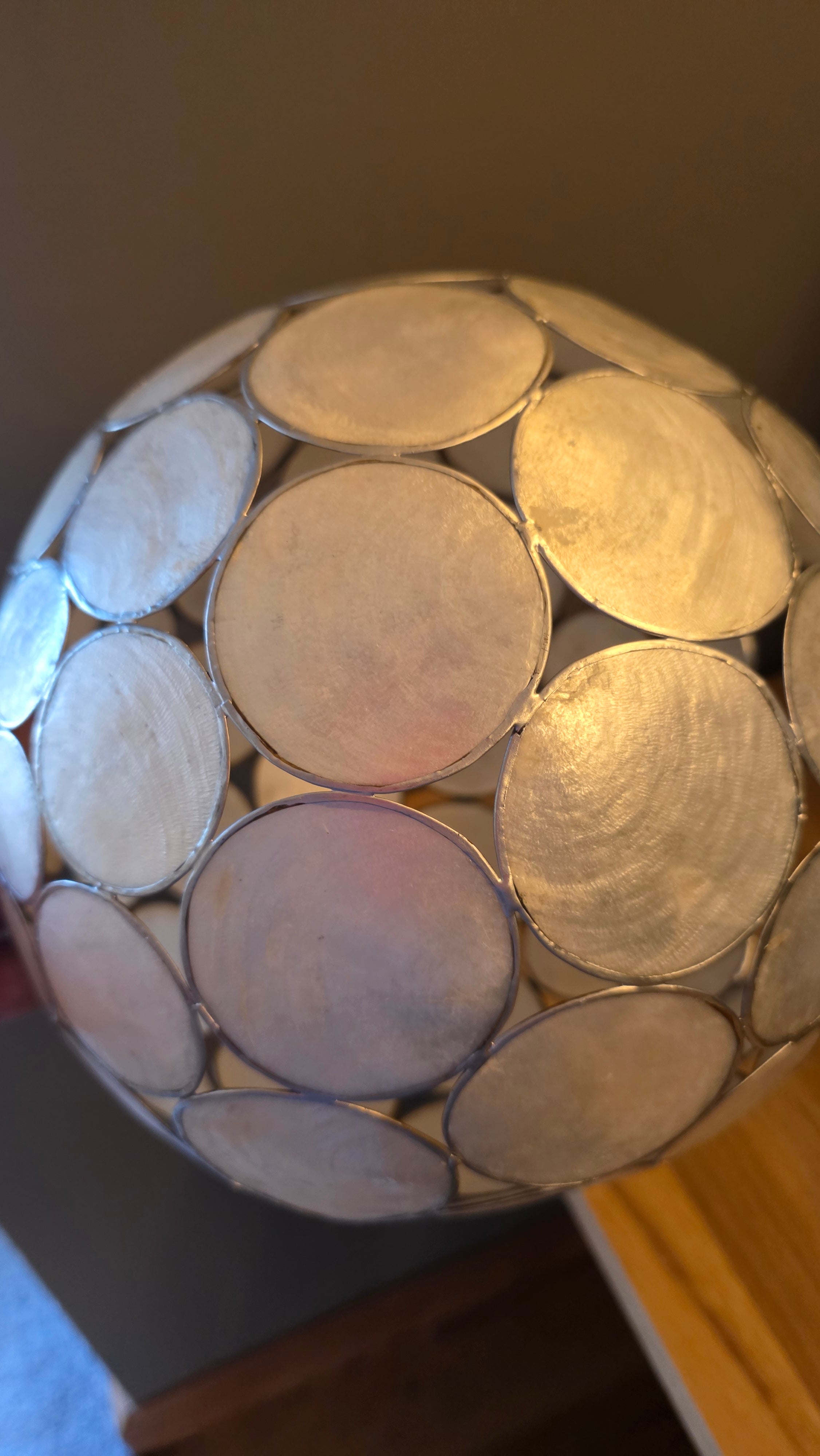 Vintage Capiz shell lampshade