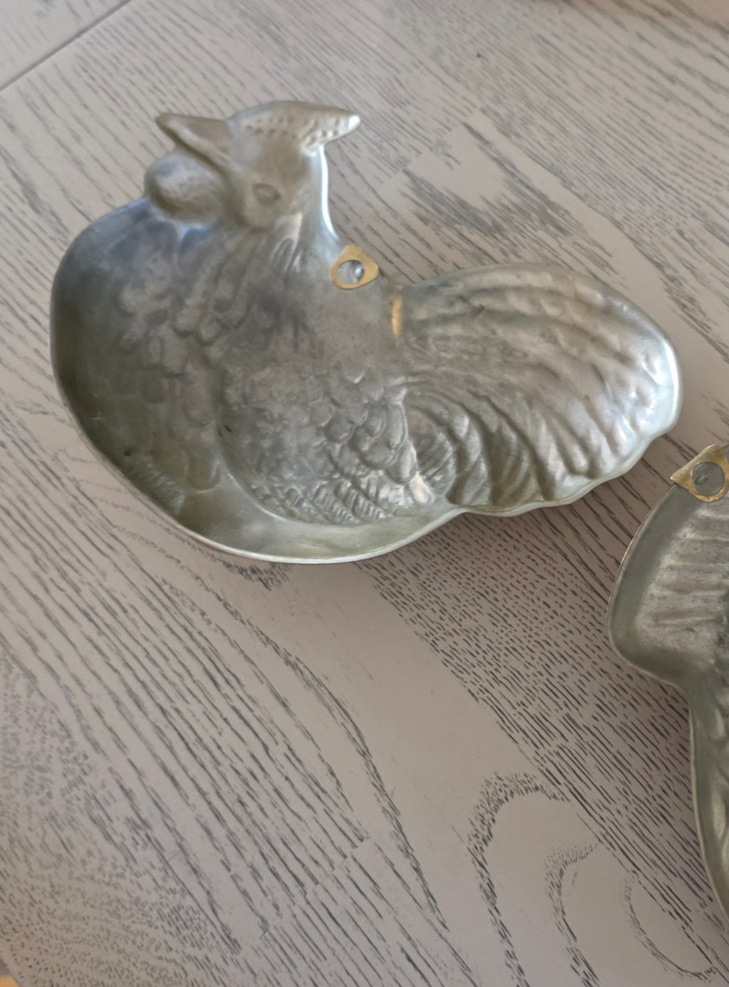 Vintage c1960’s Tagus Portugal Copper Rooster And Fish Jelly Molds