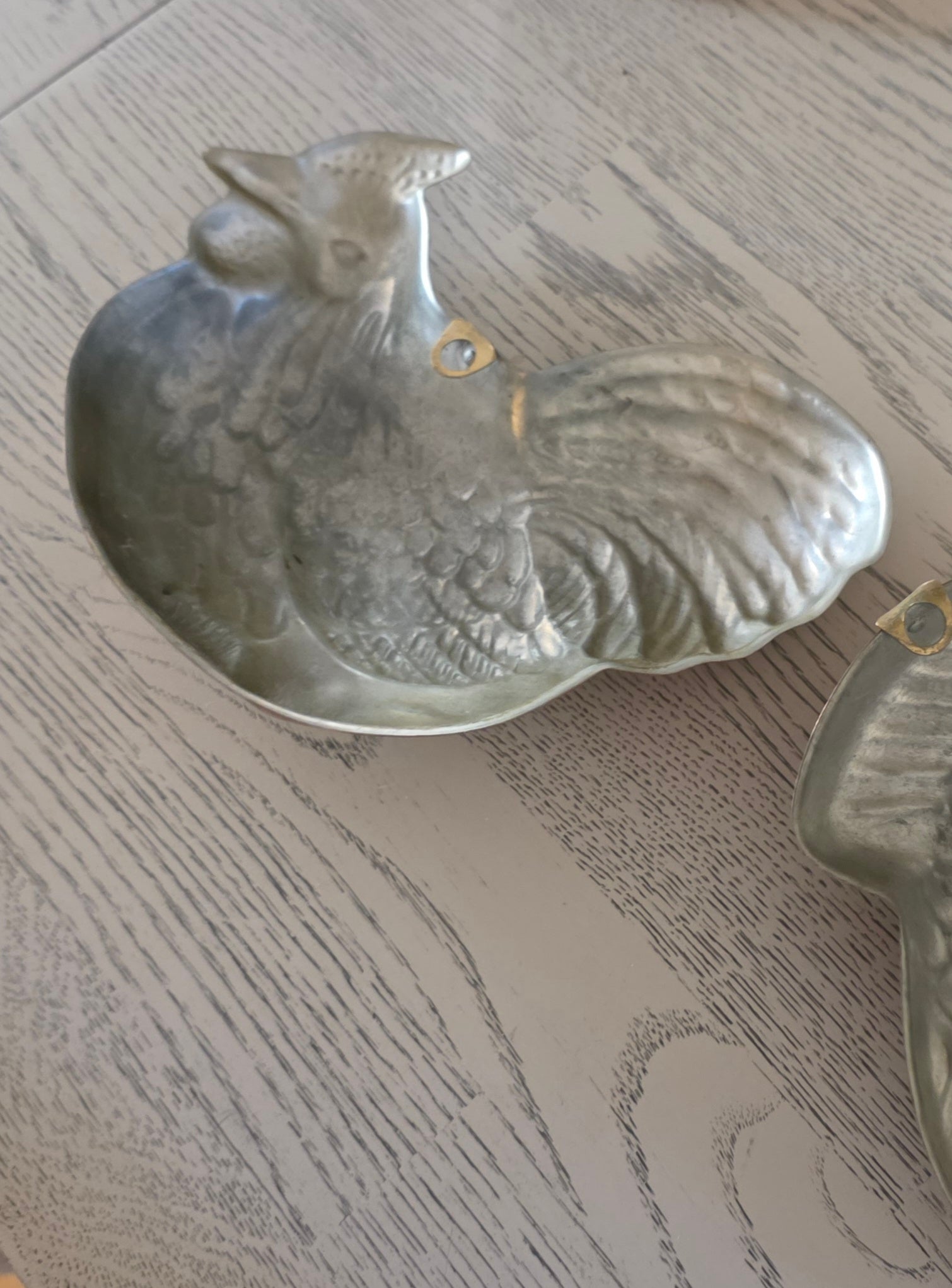 Vintage c1960’s Tagus Portugal Copper Rooster And Fish Jelly Molds