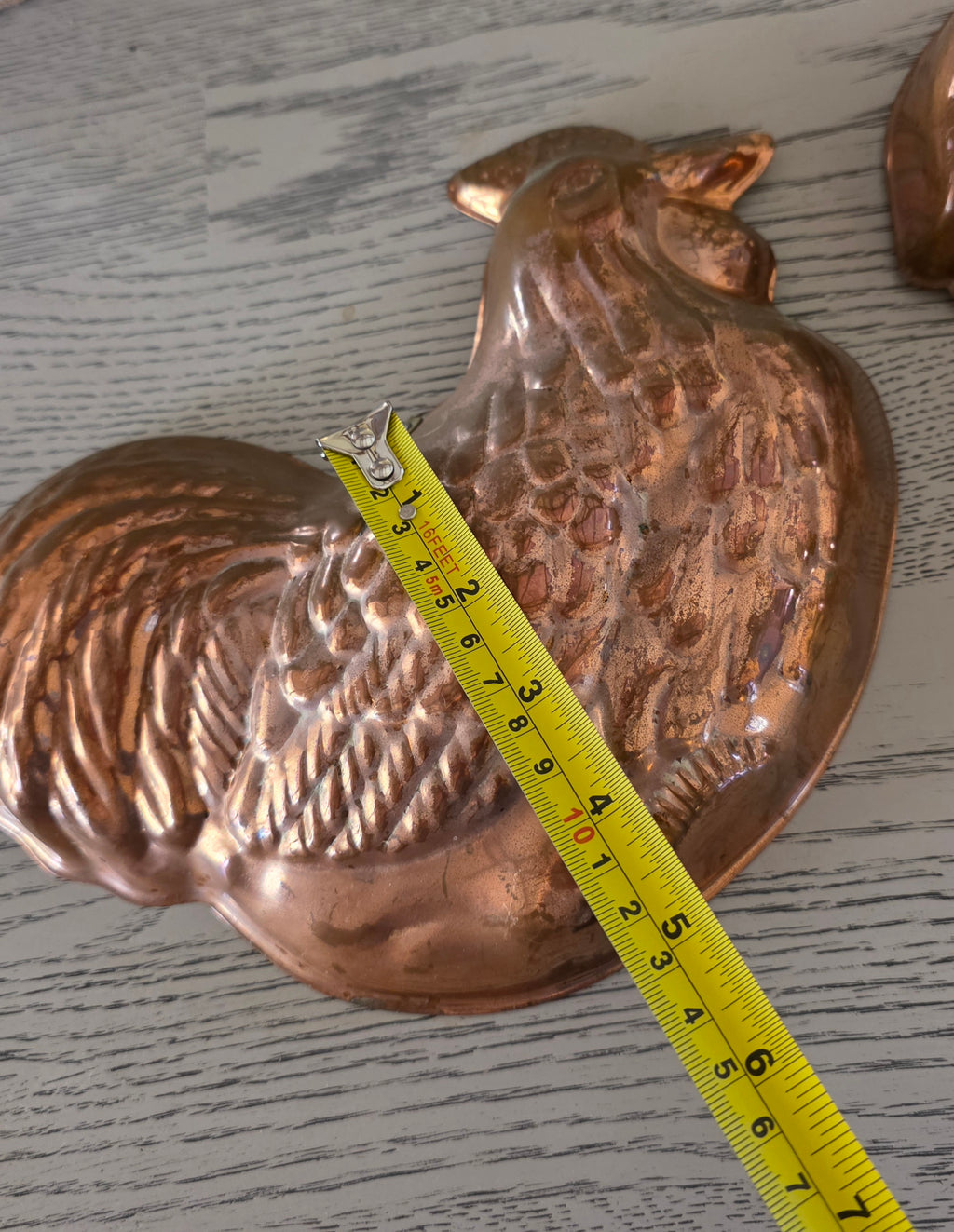 Vintage c1960’s Tagus Portugal Copper Rooster And Fish Jelly Molds