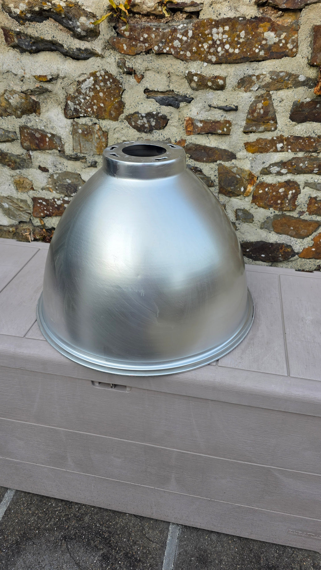 Large industrial aluminium pendant light c1970s