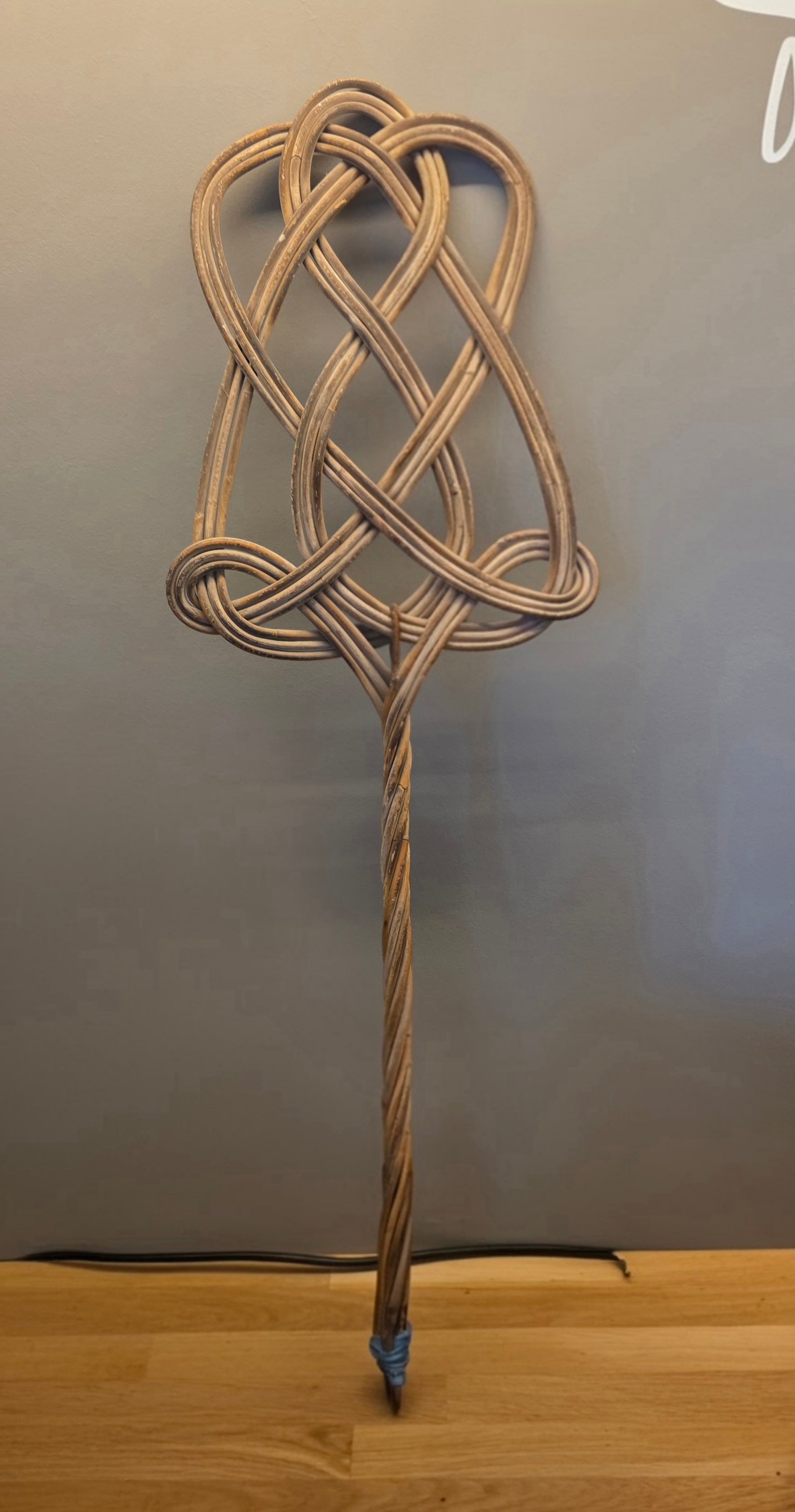 Antique rattan woven rug beater c1900s
